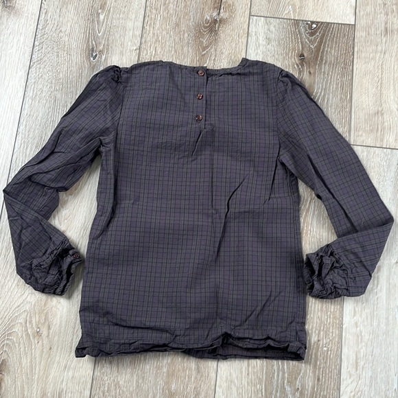 C de C Plaid Cotton Blouse Purple and Black - Picture 6 of 8